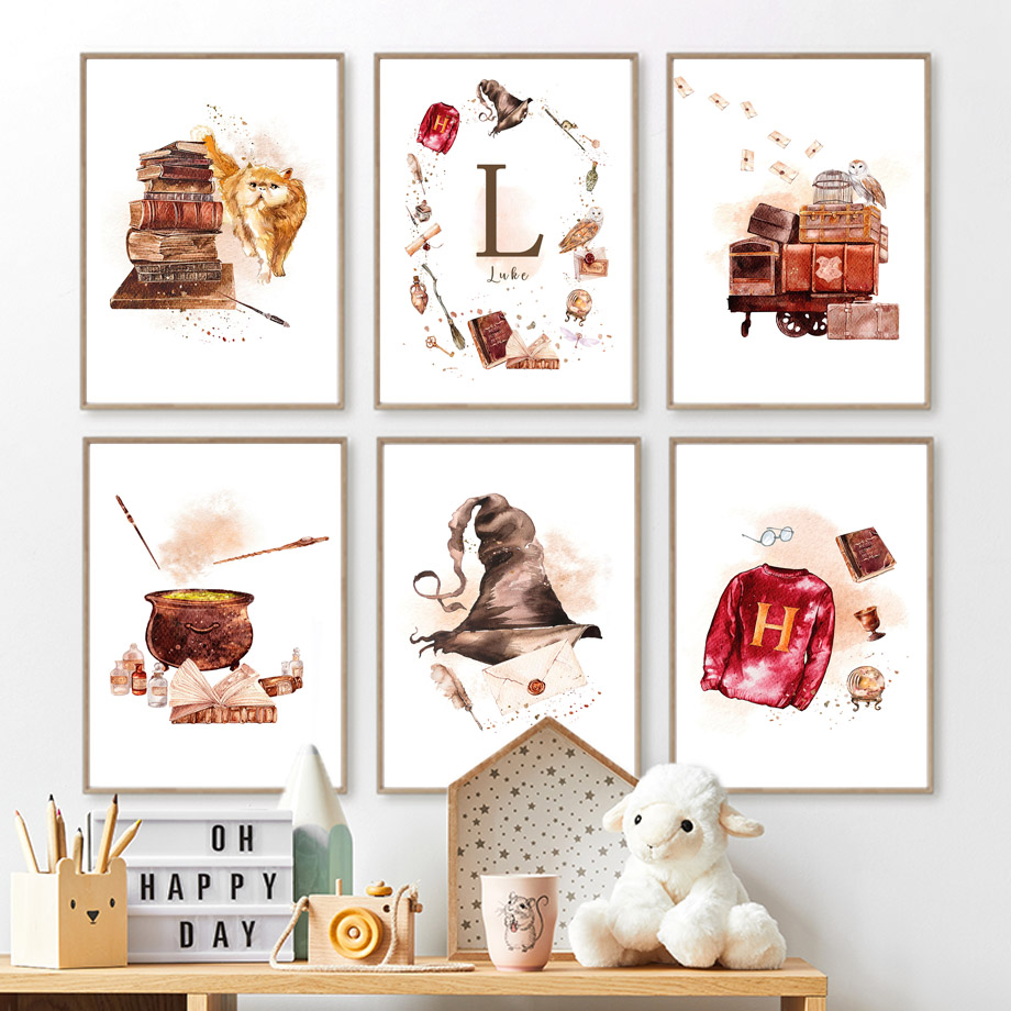 Baby Nursery Books - Alphabet Wall Art Canvas Painting Nordic
