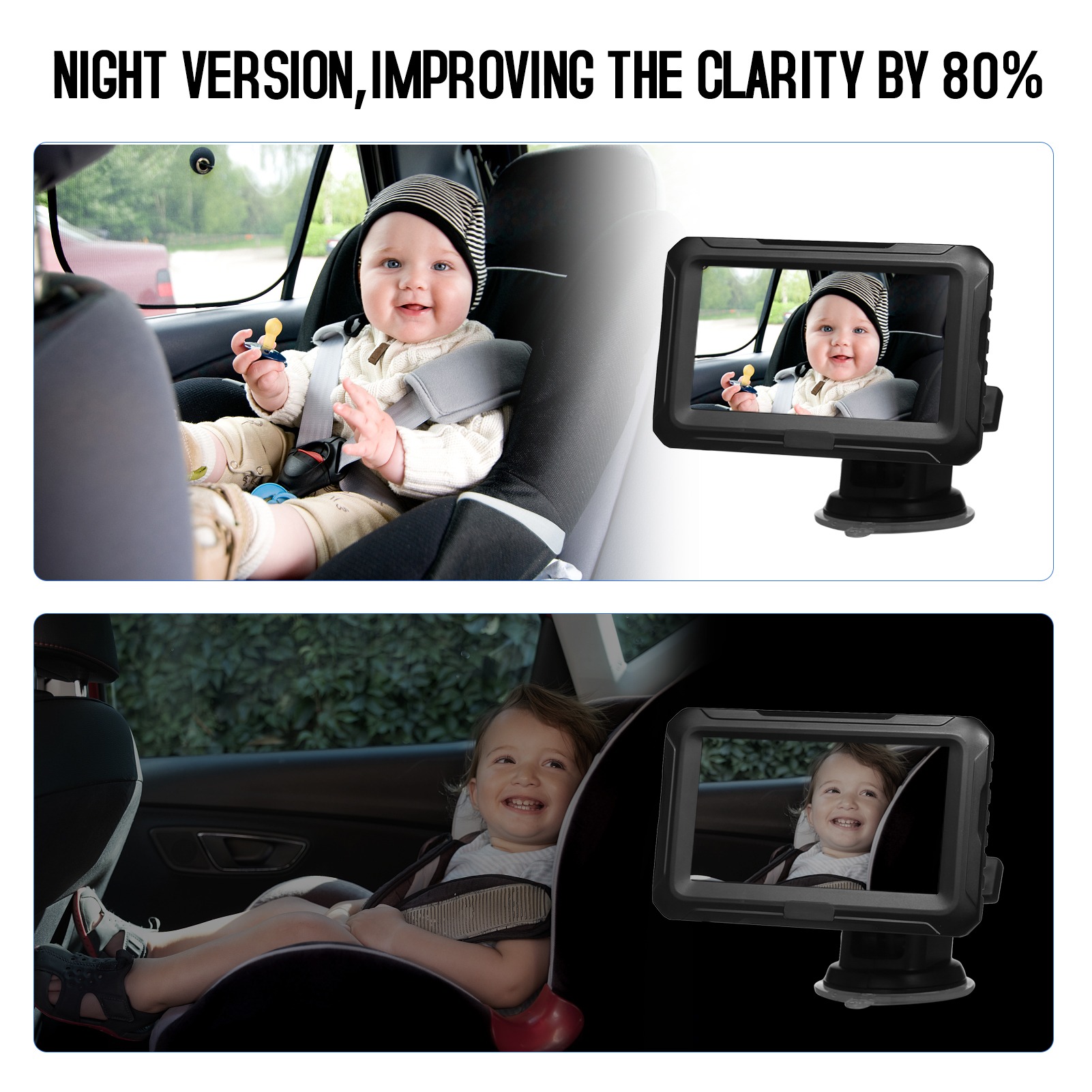 Baby Nursery Camera - 1080P Baby Car Mirror Monitor with