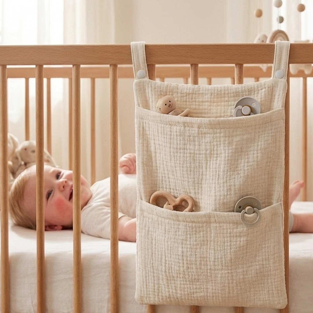 Baby Nursery Organization Ideas - Baby Crib Organizer Hanging Storage Bag