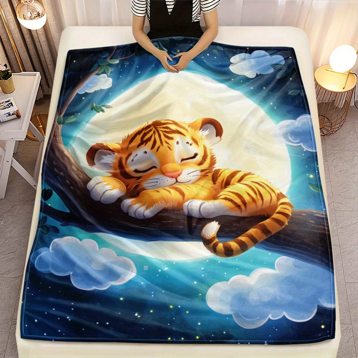 Baby Nursery Themes - Cute sleeping tiger on tree branch
