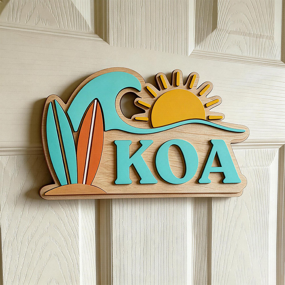 Baby Nursery Themes - Custom Beach Wave Surfboard Sun Name