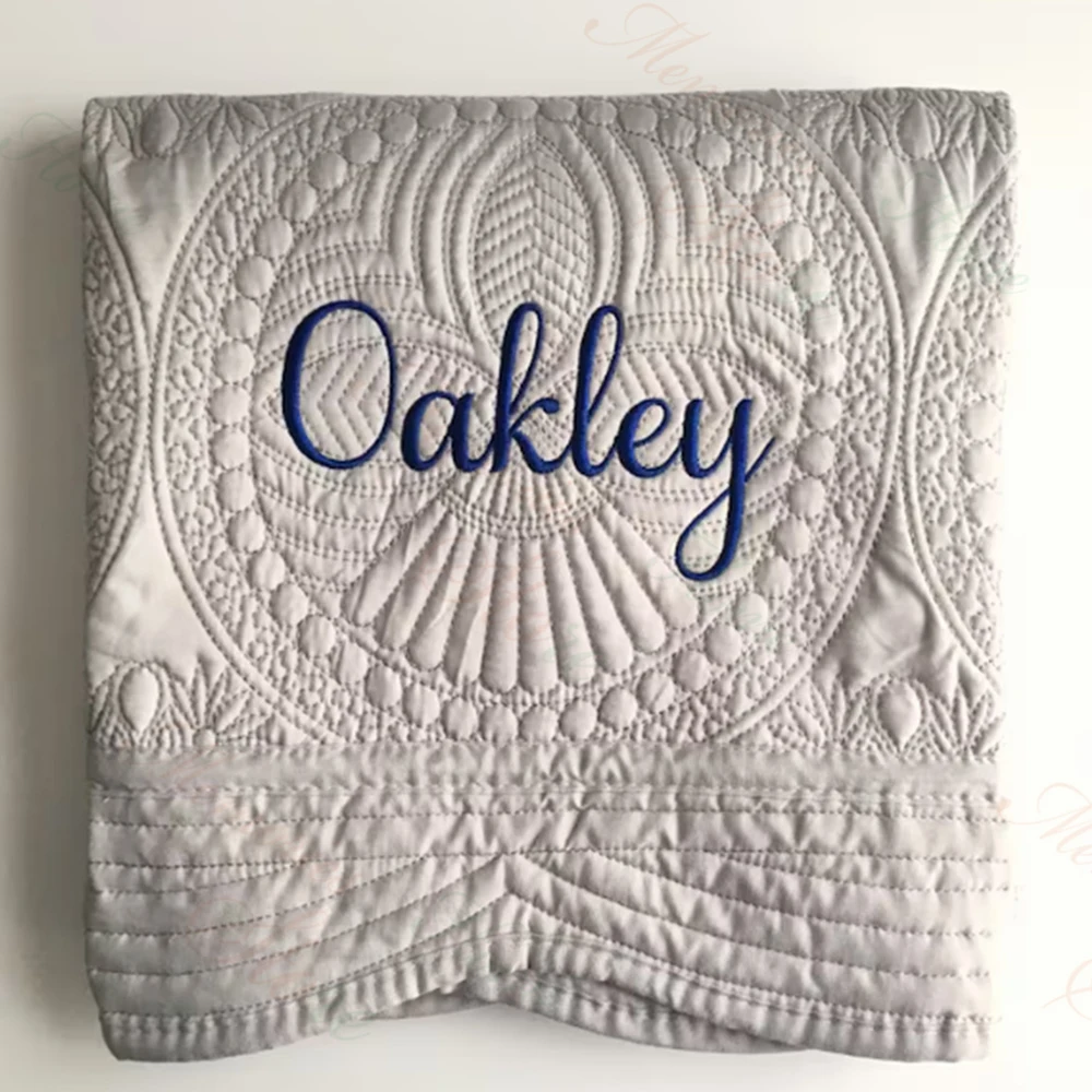 Baby Nursery Quilts - Embroidered Name Baby Nursery Quilts Custom