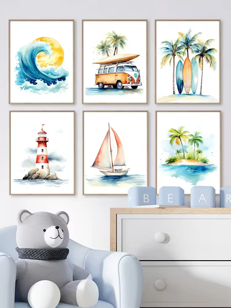Surf Ocean Themed Nursery Beac - Baby Nursery Themes review and price