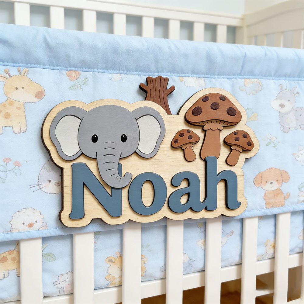 Customizable Cartoon Elephant  - Baby Nursery Themes Girl review and price