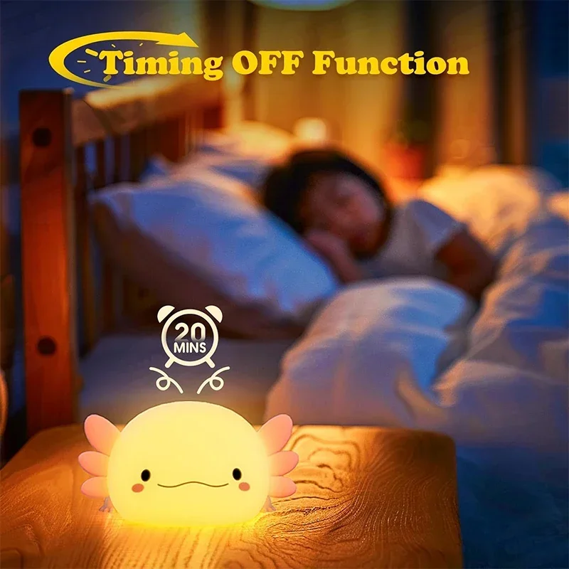 Cute Axolotl Night Light Silic - Baby Nursery Night Light review and price