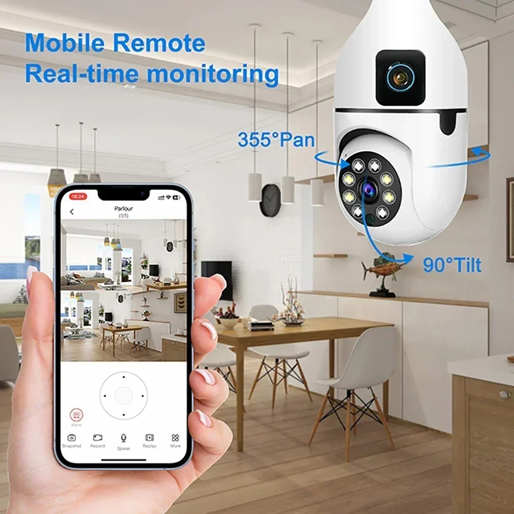 WiFi IP Camera E27 Bulb Cam 8M - Baby Nursery Camera review and price