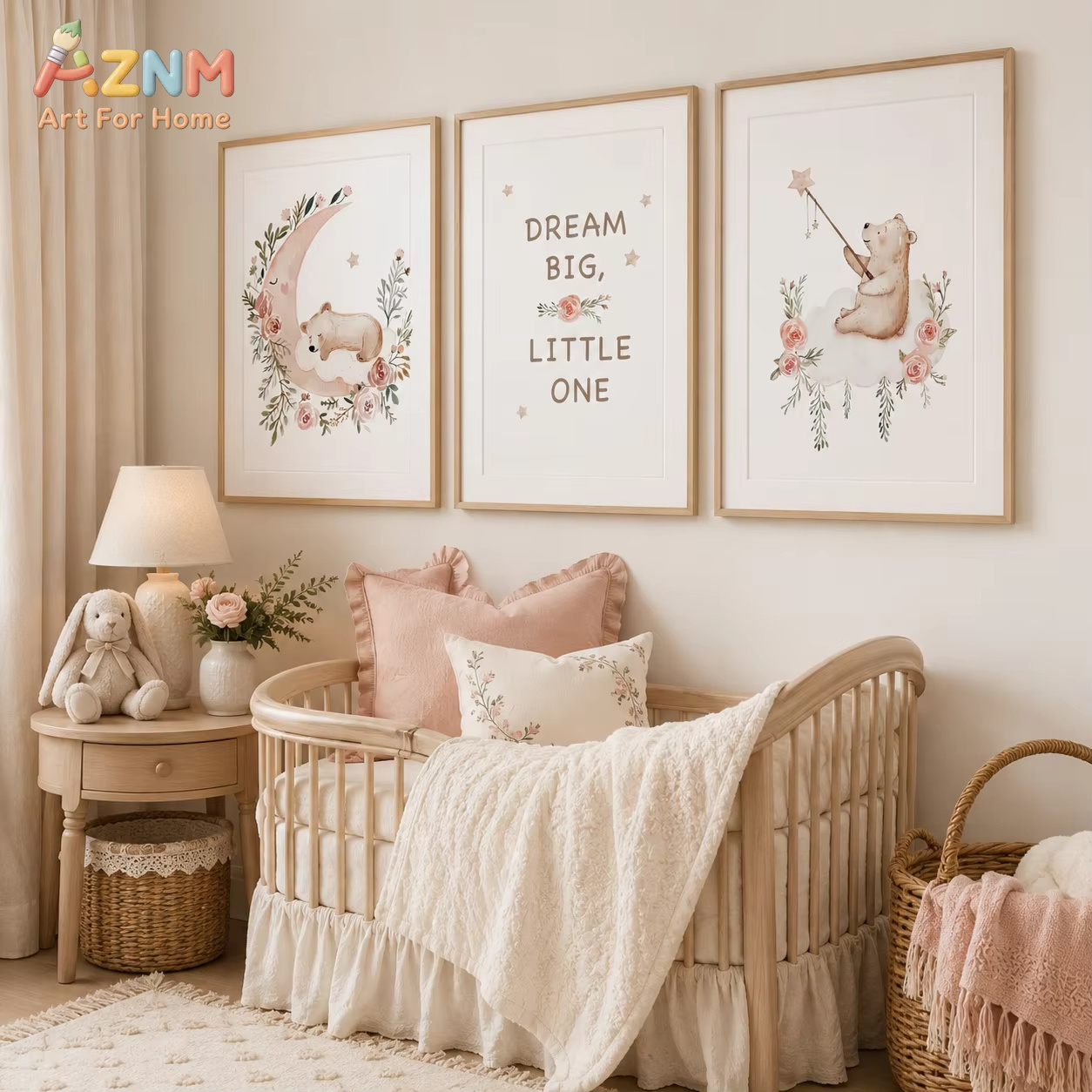 AZNM Nursery Flower Wall Art,  - Baby Boy Nursery Quotes review and price