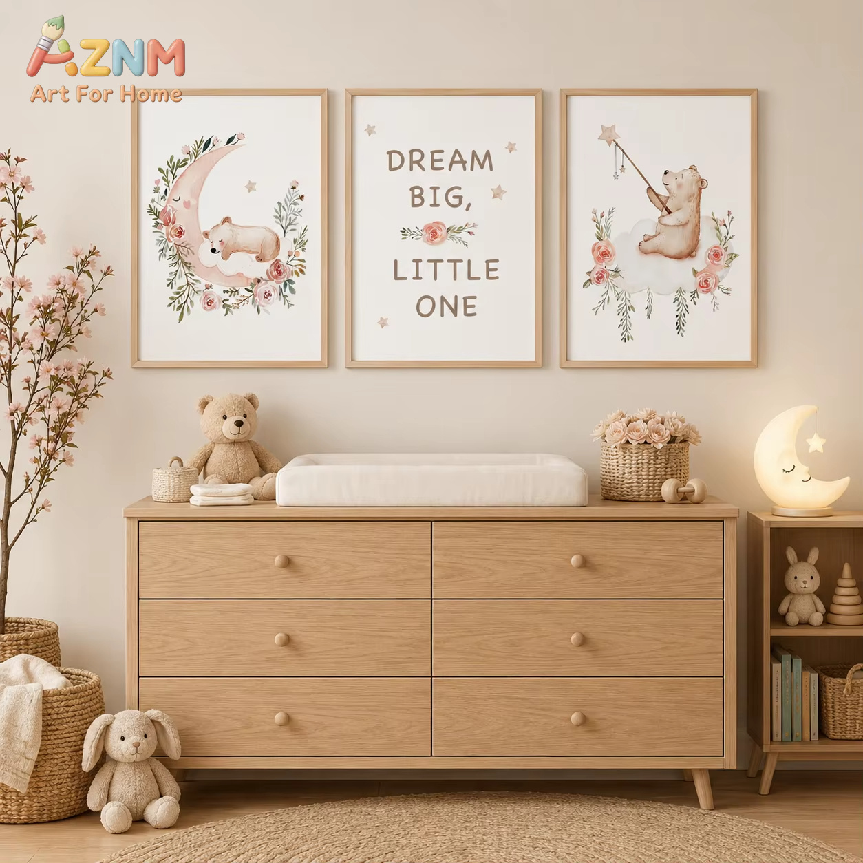 AZNM Nursery Flower Wall Art,  - Baby Boy Nursery Quotes review and price