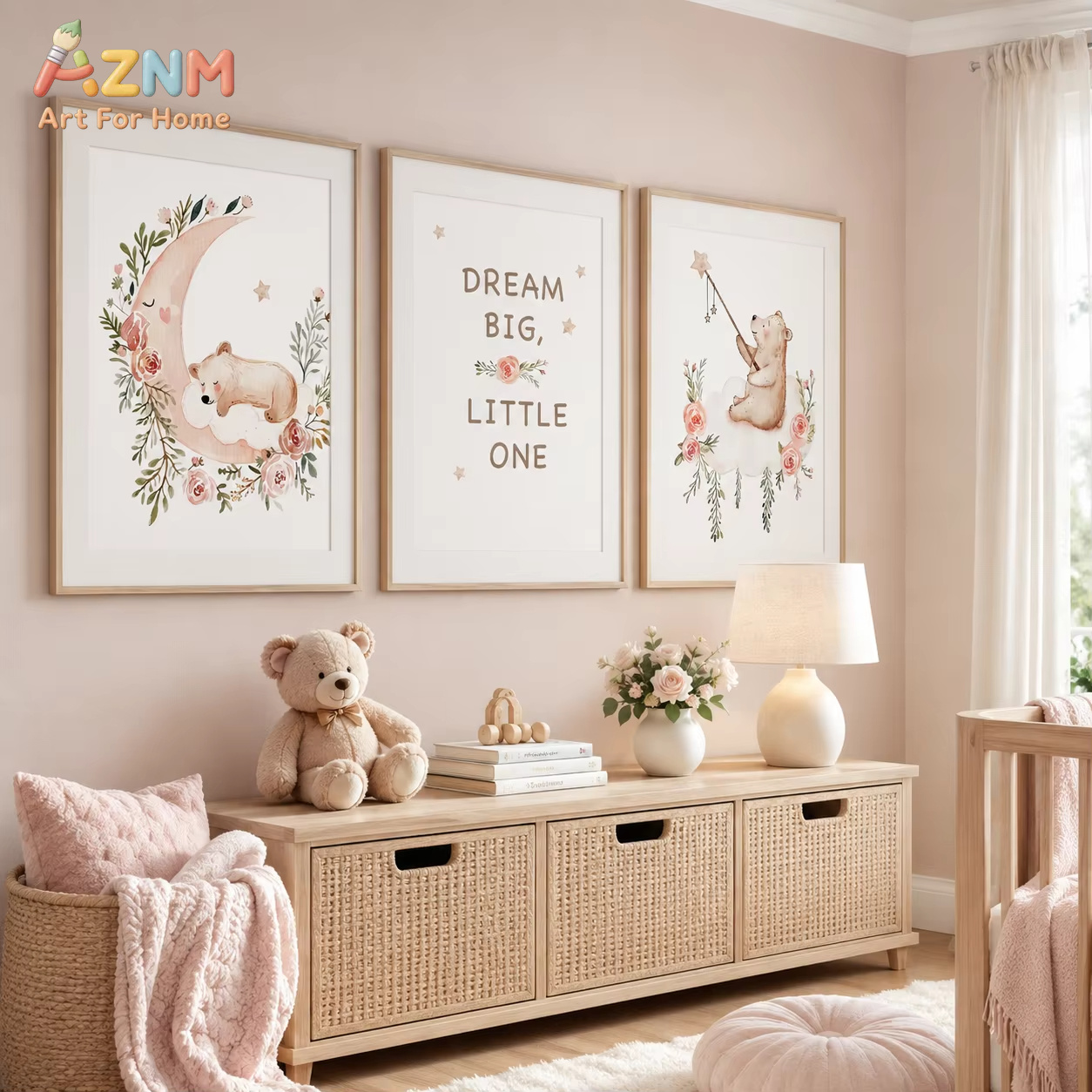 AZNM Nursery Flower Wall Art,  - Baby Boy Nursery Quotes review and price