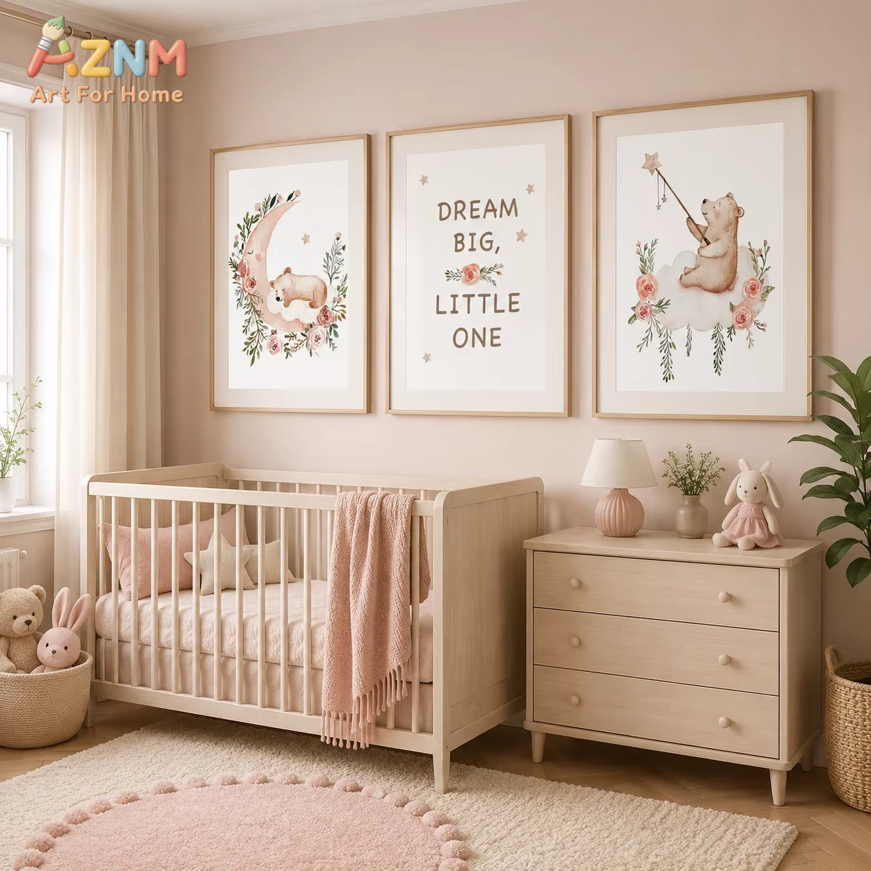 AZNM Nursery Flower Wall Art,  - Baby Boy Nursery Quotes review and price