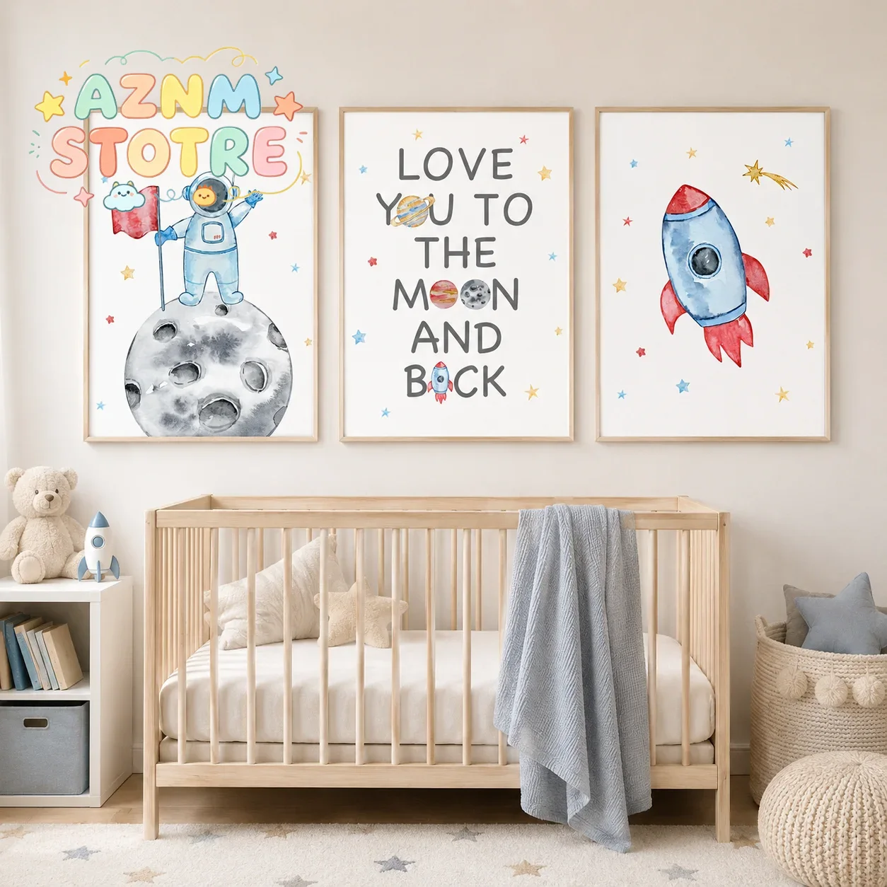 Nursery Wall Art Space Astrona - Baby Boy Nursery Quotes review and price