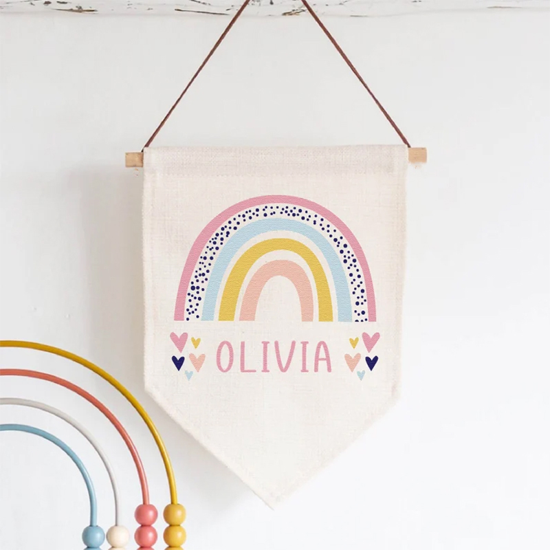 Personalised Name Banner Rainb - Baby Nursery Themes Girl review and price