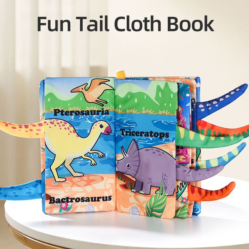 Baby Cloth Book 6 Page Dinosau - Baby Nursery Books review and price
