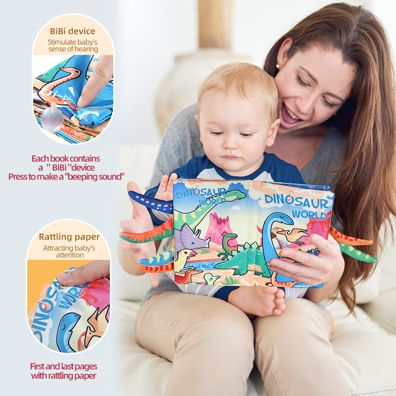 Baby Cloth Book 6 Page Dinosau - Baby Nursery Books review and price