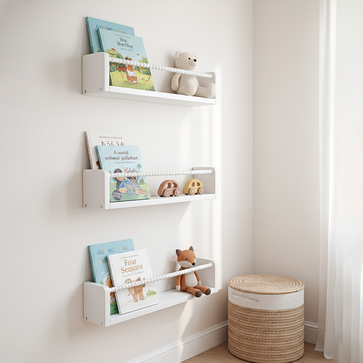 Wood Nursery Book Shelves, 15. - Baby Nursery Books review and price